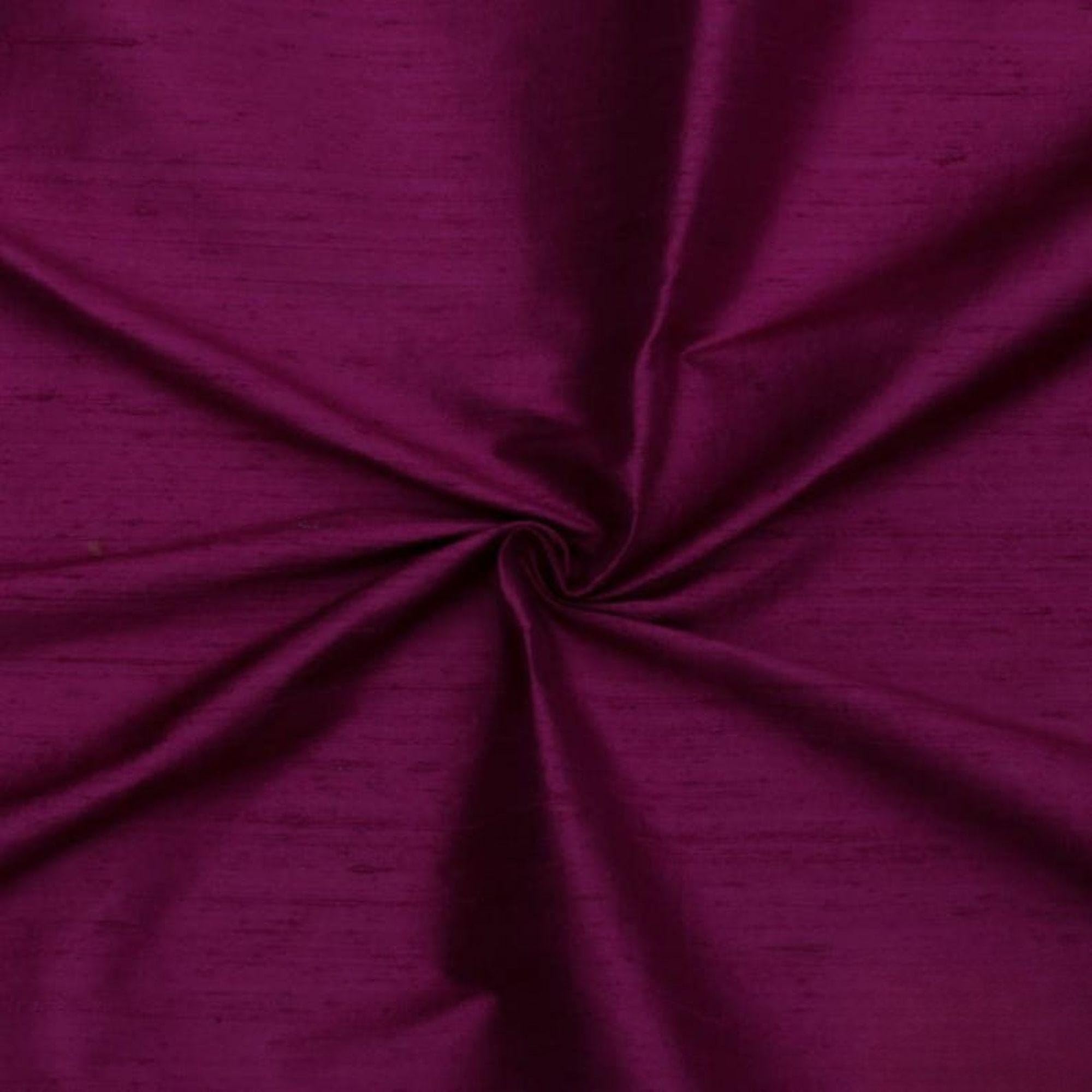 Fabric Mart Direct Burgundy 100% Pure Silk Dupioni Fabric By The Metre, 4 Continuous Metres 104 cm width Pure Raw Silk Solid Color Red Wholesale Silk Upholstery Fabric for Curtains Bridal Dress Drapes โ image 1