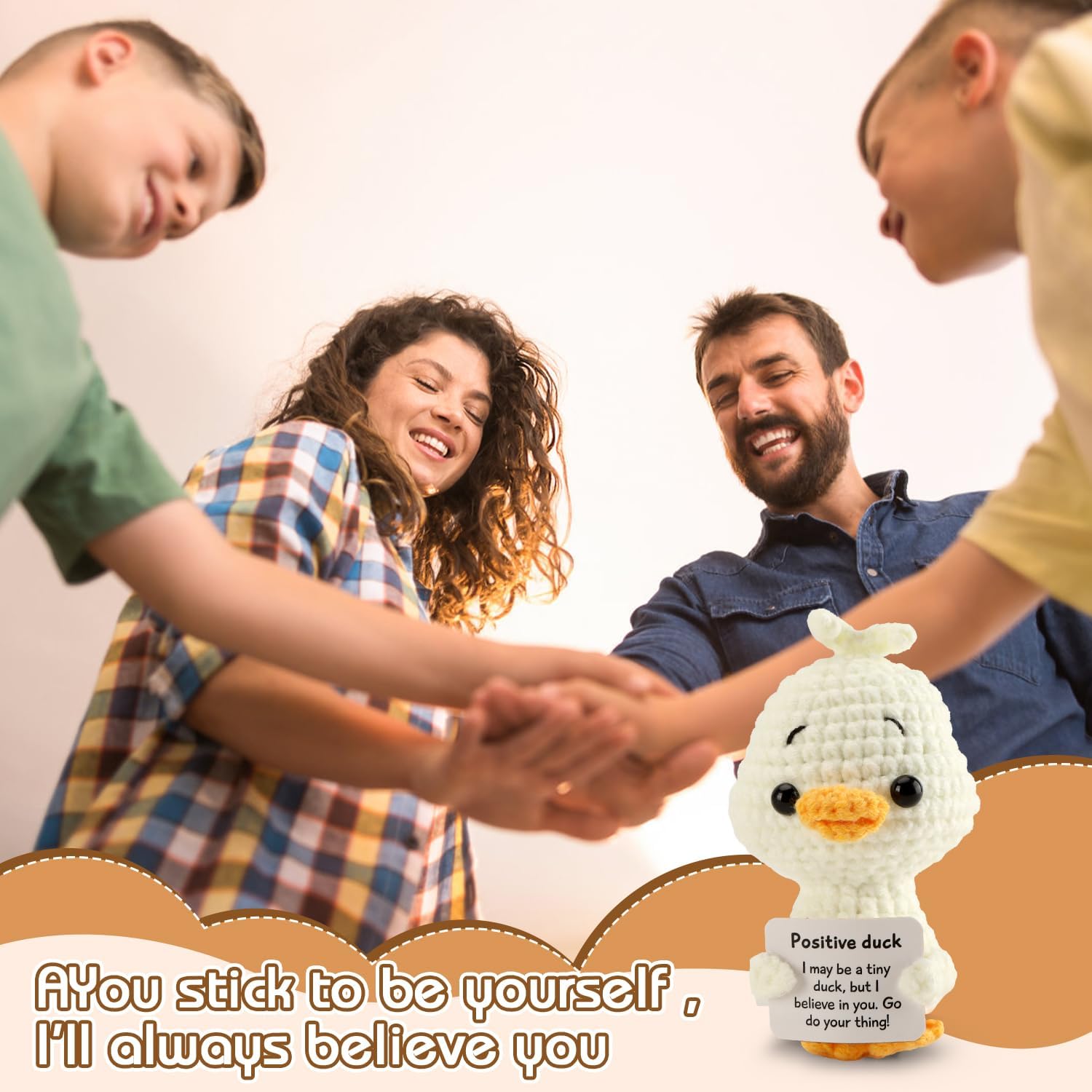 Positive Animal Crochet Dolls Cute Duck Decor Gift for Women Graduation Gift Handmade Emotional Inspirational Decoration - Image 6