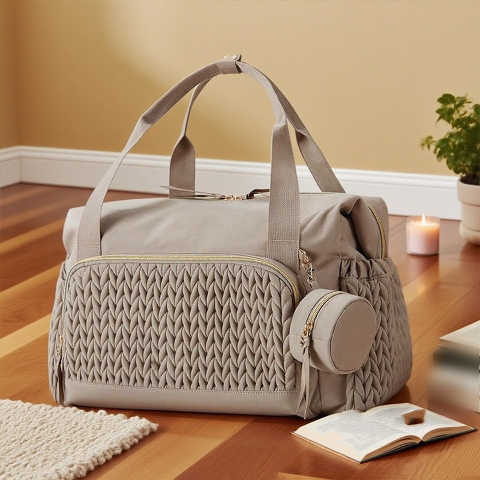 Générique Sac à langer multifonctionnel, grande capacité, sac à bandoulière avec étui à tétine pour maternité et bébé, voyage, plage