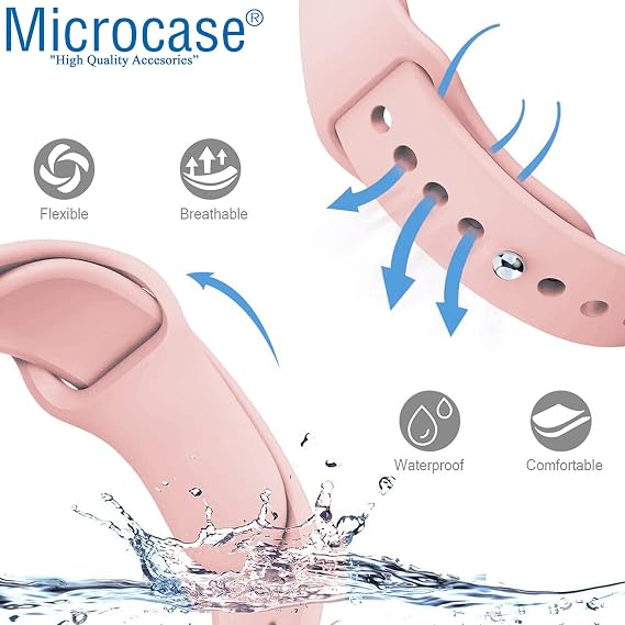 Microcase Amazfit Bip için Silikon Kordon Kayış - KY10 (Kırmızı)