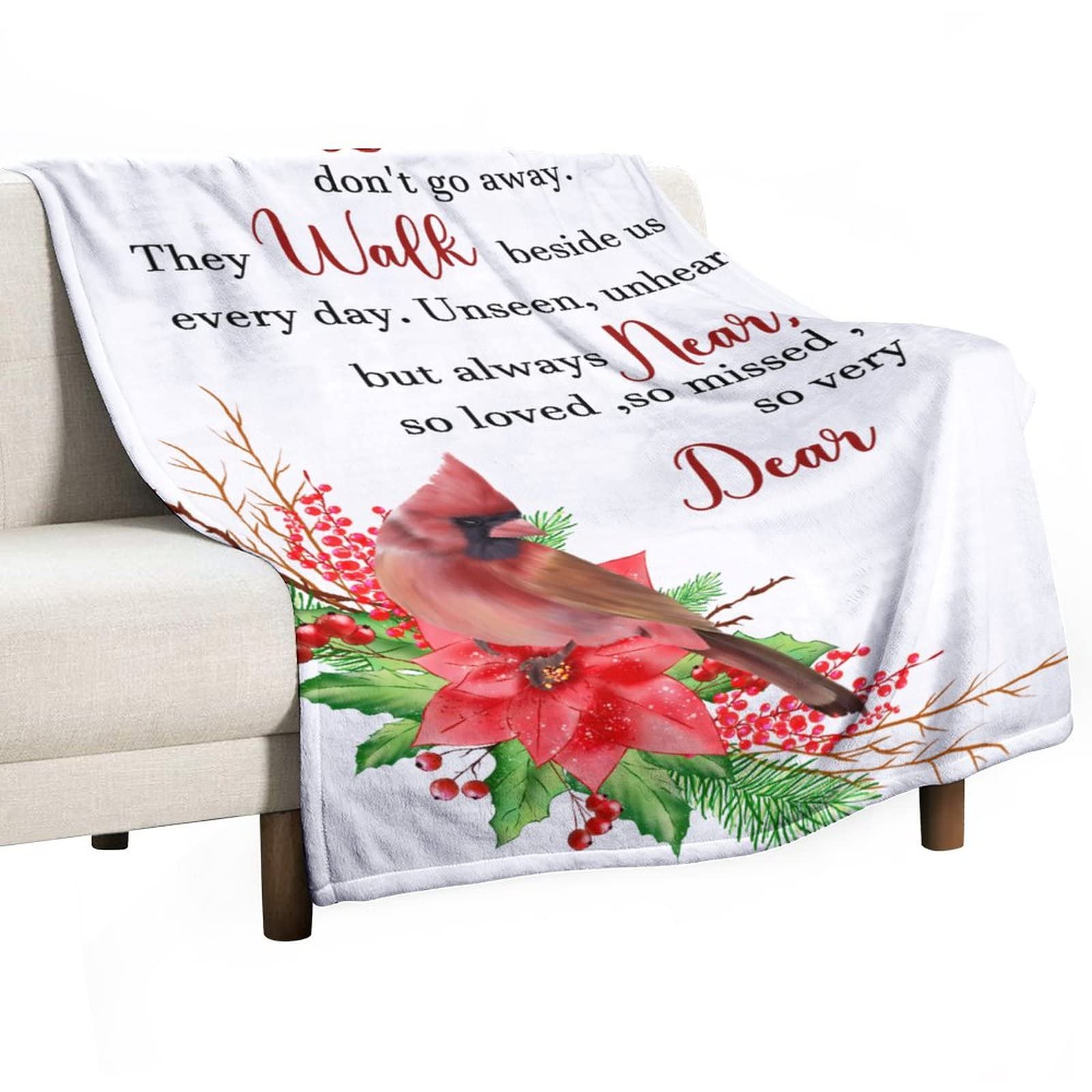 Couverture Cardinal personnalisée cadeau de Noël et de deuil unique pour adulte