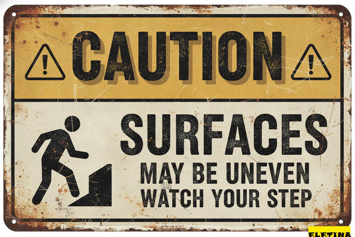 Custom Sign for Man Cave Caution Surface May Be Uneven Watch Your Step Warning S Property,watch Your Step Fence Warning Decorative Outdoor,aluminum Notice Yard Home Outdoor 8x12 Private