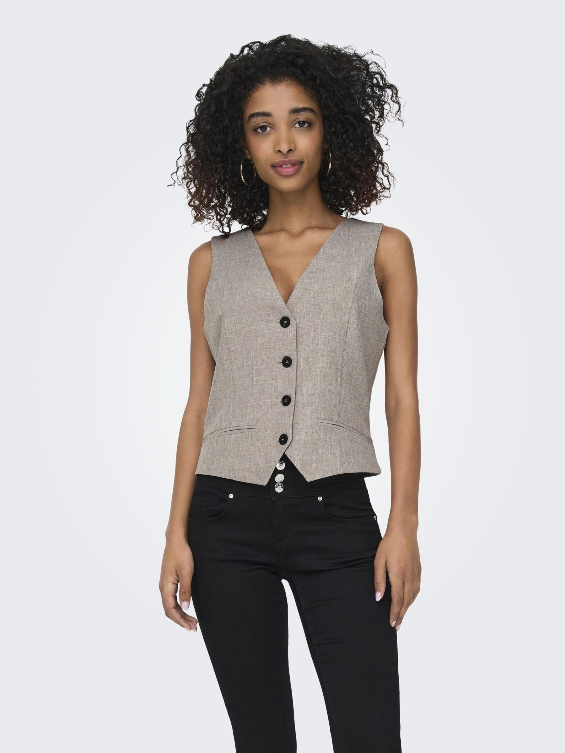ONLY Onllinda S/L Mel Fitted Vest Cc Tlr Gilet Donna (Pacco da 1)