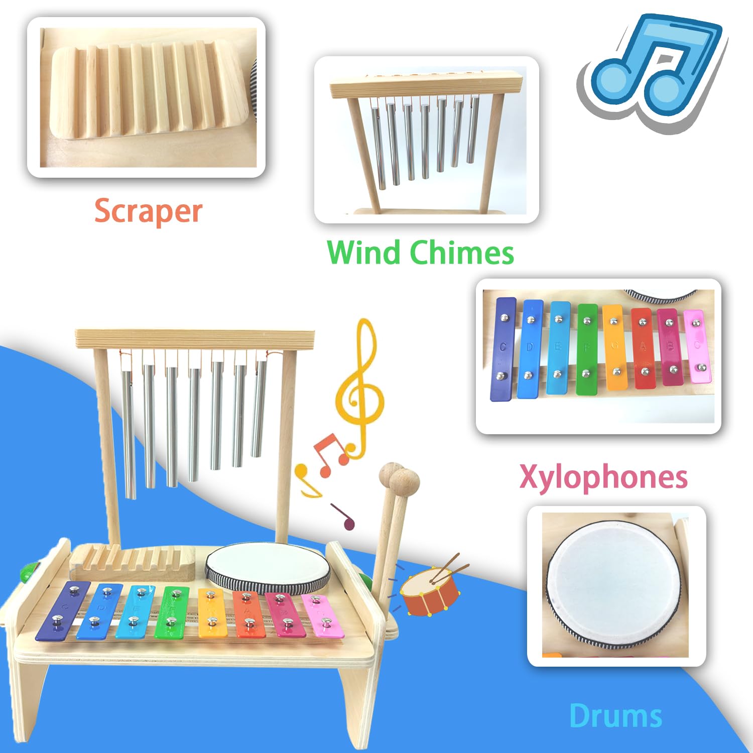Toys For Year Old Boys Kids Drum Kit, Baby Drum Musical