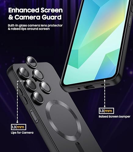 Vista 17 de Magnetic for Samsung Galaxy S24 Ultra Case [Compatible with MagSafe][Built-in Camera Lens Protector] Slim Soft Bumper TPU Shockproof Phone Shell