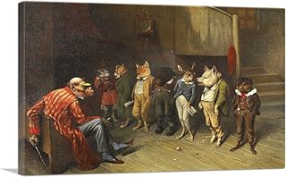 ARTCANVAS School Rules 1887 Canvas Art Print Stretched Framed Painting Picture Poster Giclee Wall Decor by William Holbrook Beard - 12" x 8" (0.75" Deep)