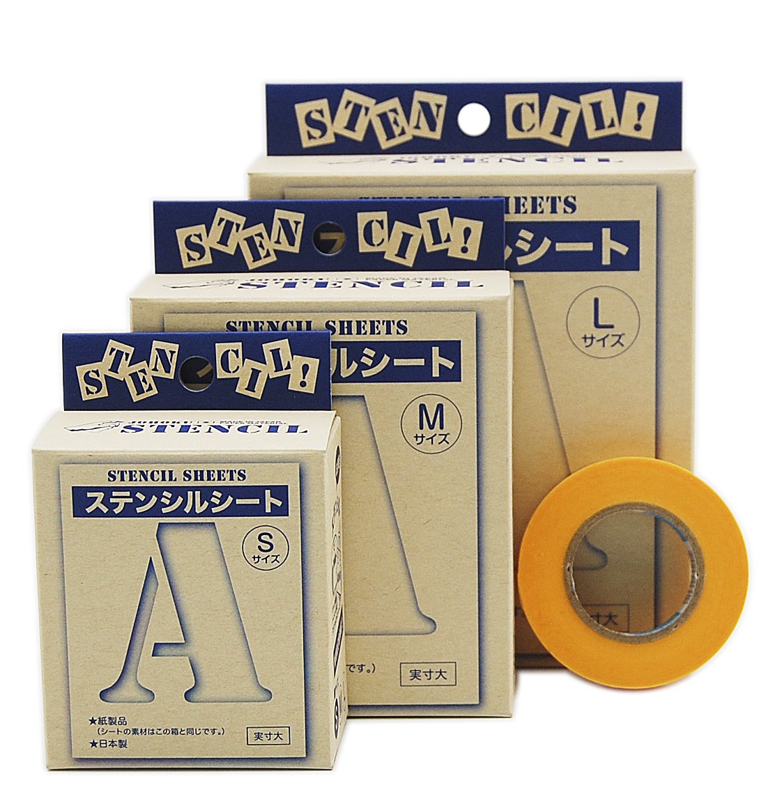 Amazon | ステンシル SML 3種セット（マスキングテープ付）紙製 シート