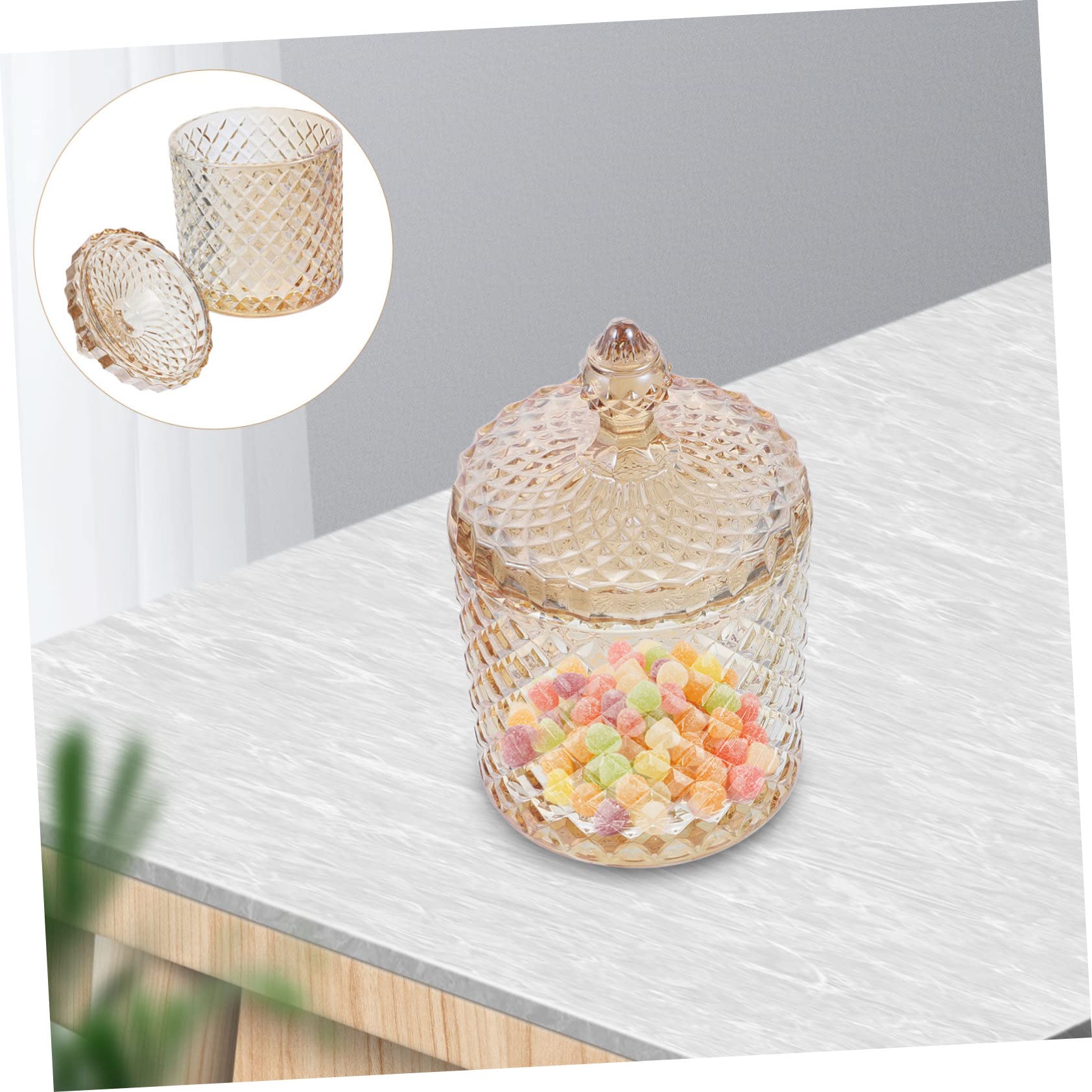 Doppellagiges Snackglas aus Glas mit Deckel für Lebensmittel