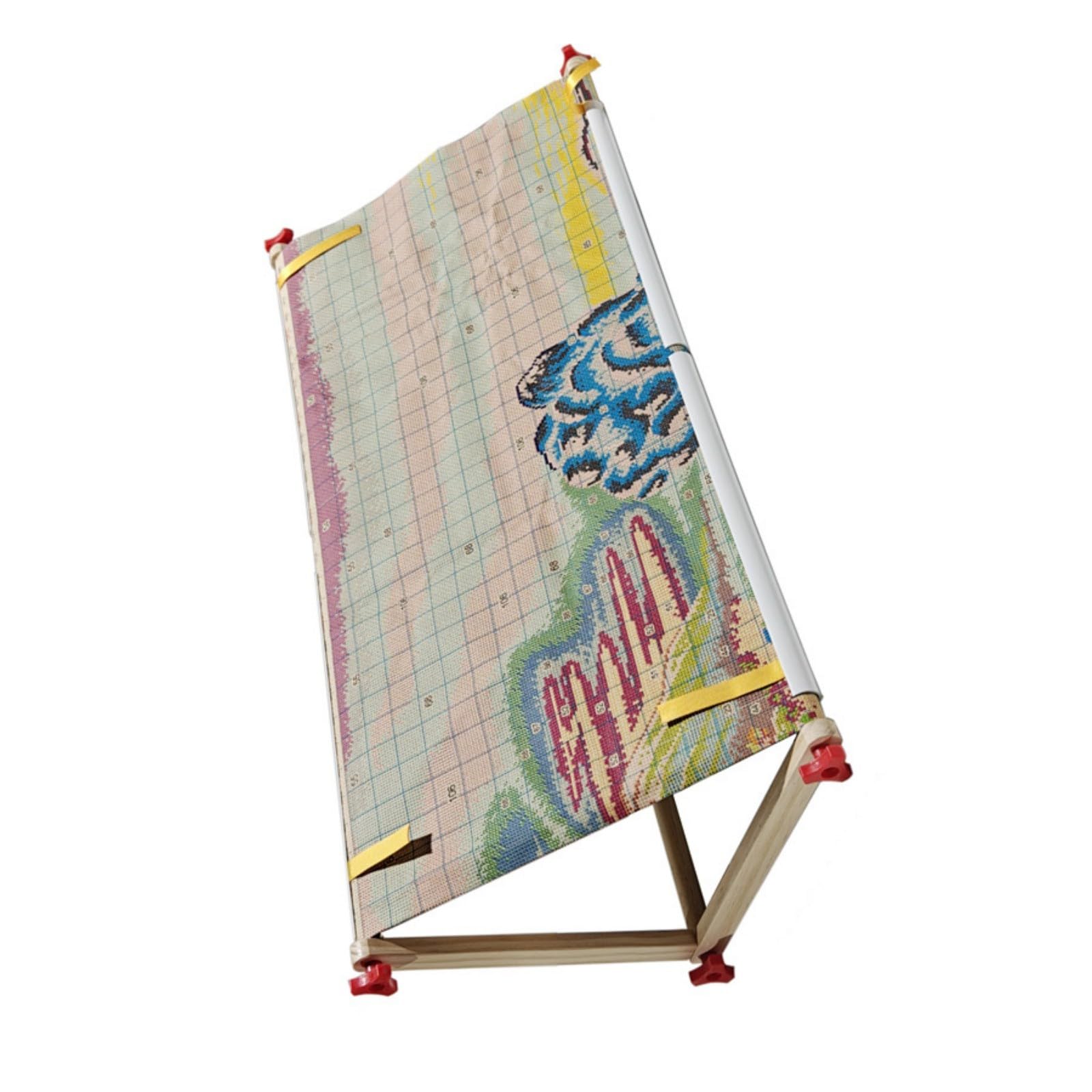 ZEPFJHE Portable Embroidery Stand with Sturdy Construction for Small Space Handcraft Ergonomic Stitching Frame