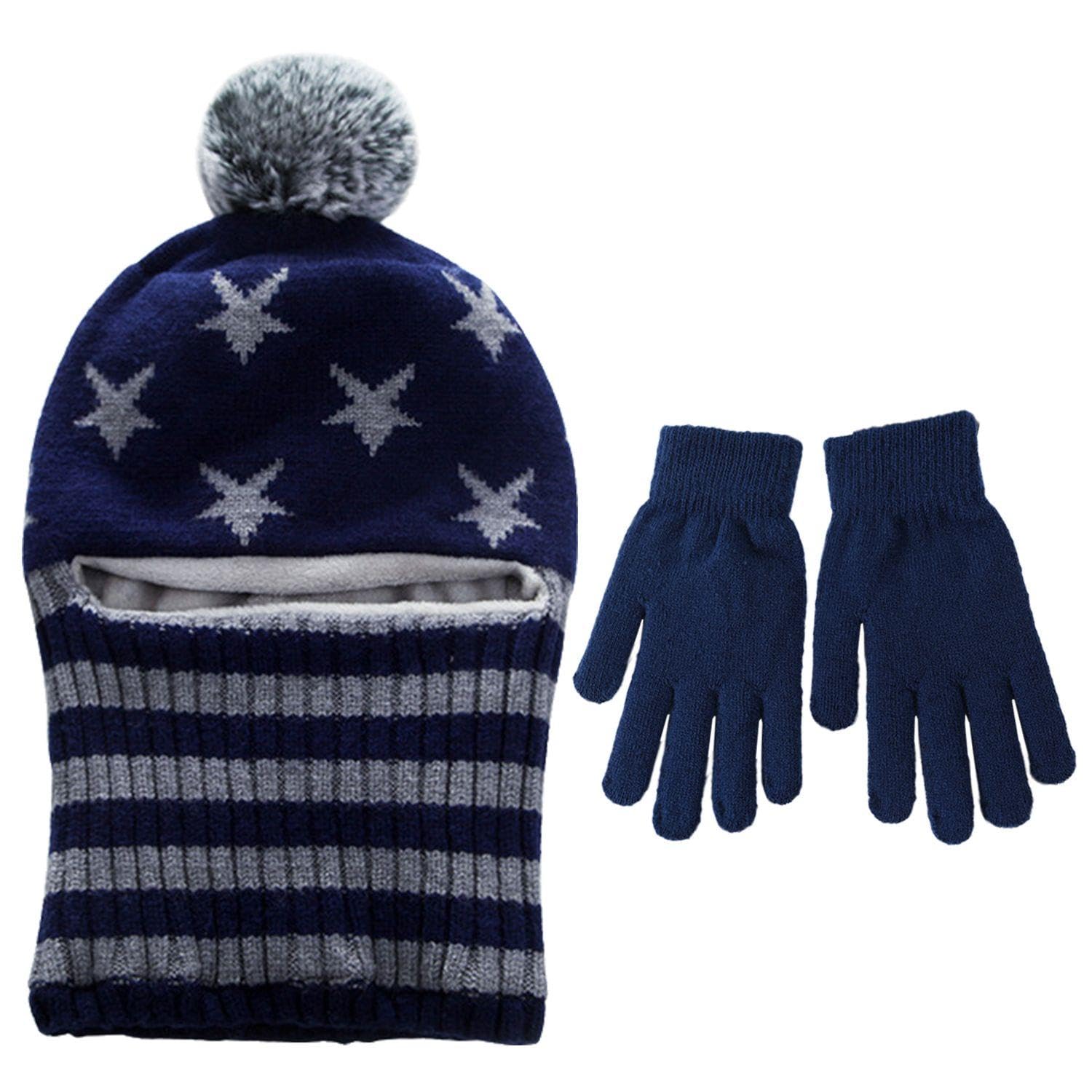 1 Piece Of Knitted Scarf Hat, 1 Pair Of Warm Gloves, Woolen Warm Hat, Winter Cold Protection Kit, Children'S Thermal Kit