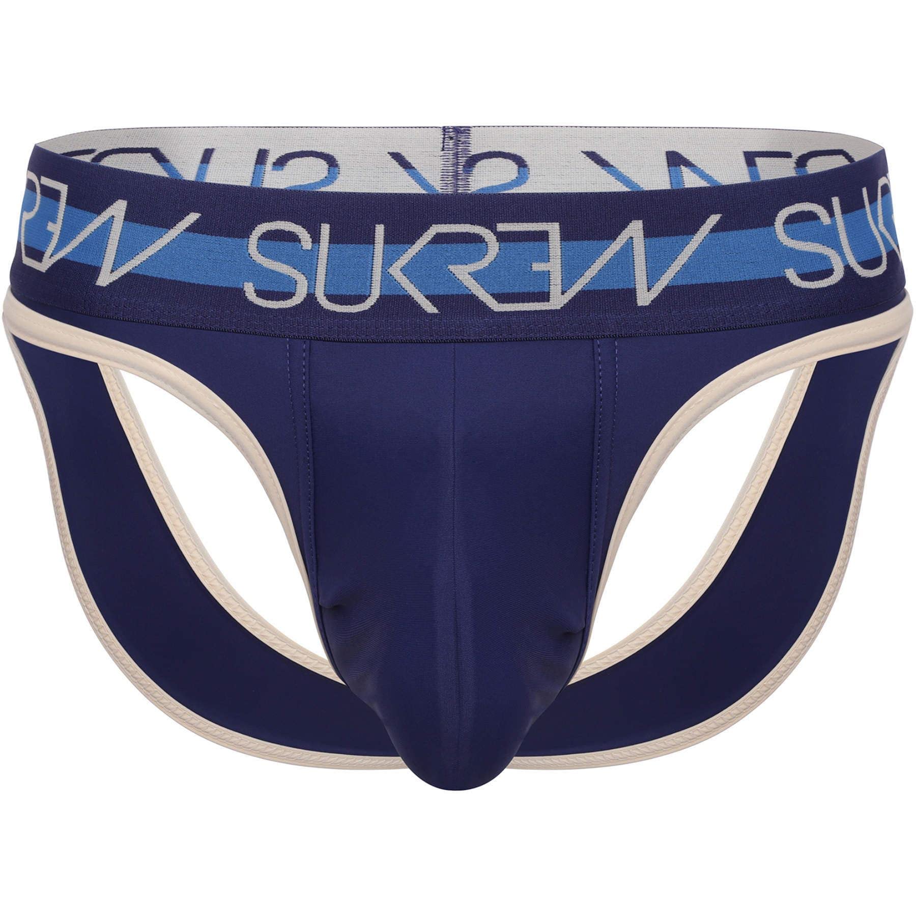SUKREWMen's Thong String - V-Thong Navy/Cream - Navy 1x