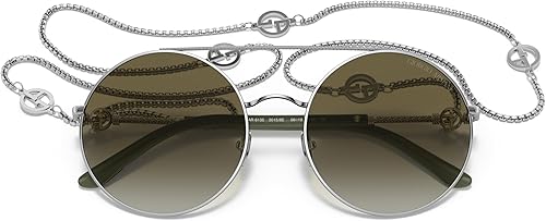 Miniatura 5 de GIORGIO ARMANI Lentes de sol para mujer montura plateada lentes verde degradado 2205in