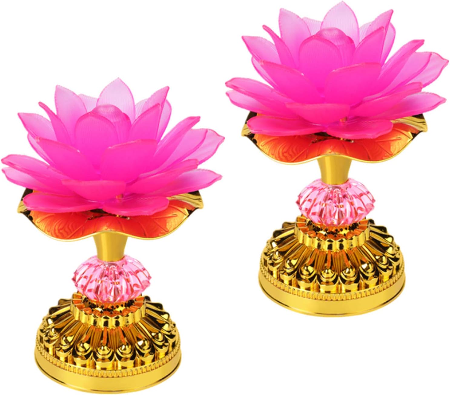 Pink LED Lotus Buddhist Lights
