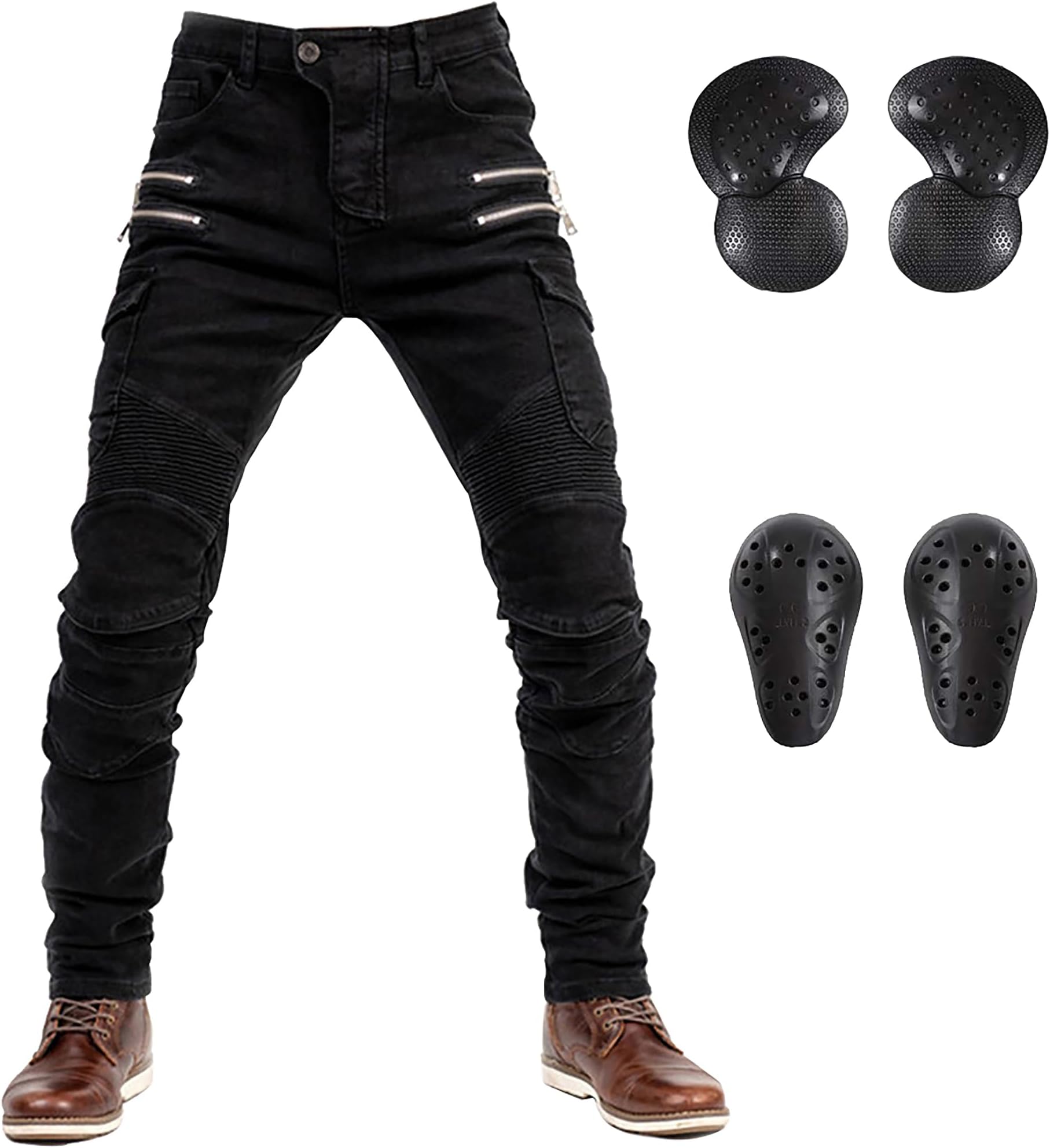 Motorcycle Riding Pants Men with CE Armor Motorbike Dual Sport Jeans