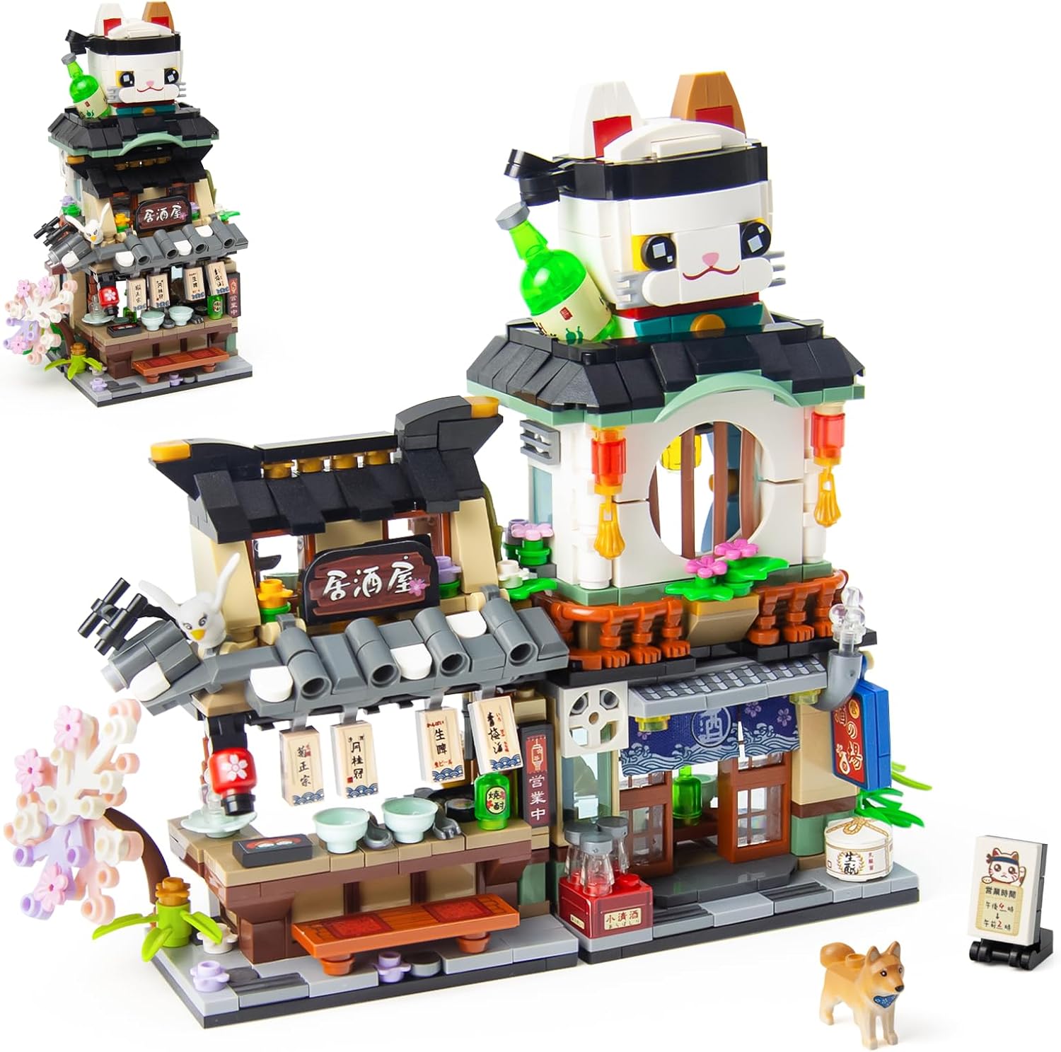 Foldable Japan Street View Mini Building Blocks Set for Adults, Japanese Restaurant Izakaya Shop, Creative Cute Store Model Kit, Architecture Construction Toy Gifts for Teens Girls Boys 14+ (789 Pcs)