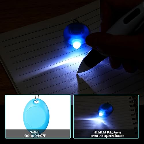 Miniatura 7 de 30 piezas de clip retráctil para bolígrafo de lanzadera con mini resaltador, bolígrafo de insignia de enfermera, marcador de neón, llavero LED, clip