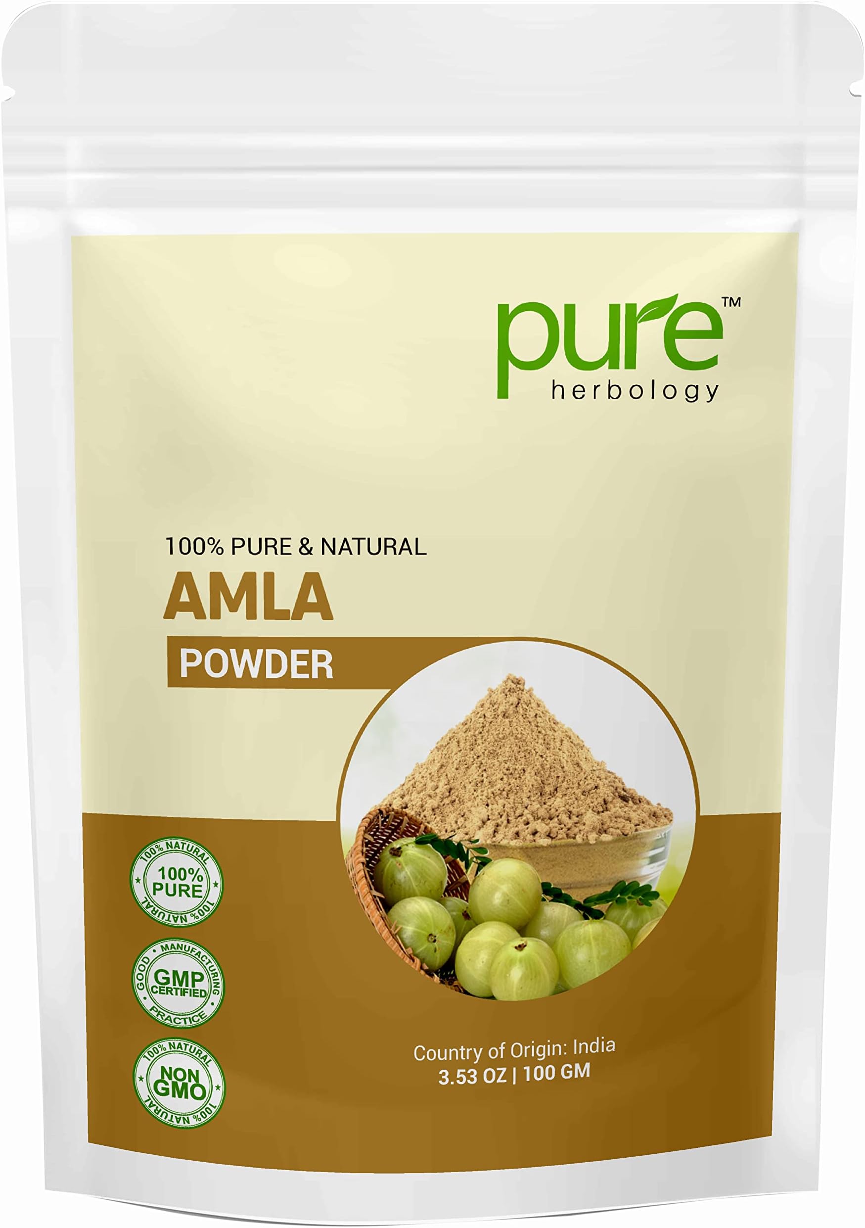Natural & Pure Amla Powder for Face, Hair Care & Scalp Treatment, 100gm