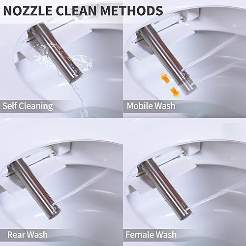 Miniatura 5 de ELLAI Inodoro inteligente de lujo con bidé integrado, inodoro con bidé ADA con control remoto, inodoro japonés alargado con apertura