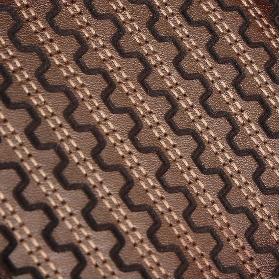 Cuadra Men's Wallet in Genuine Leather Bifold with Geometric Design Brown BC025RS (Brown)