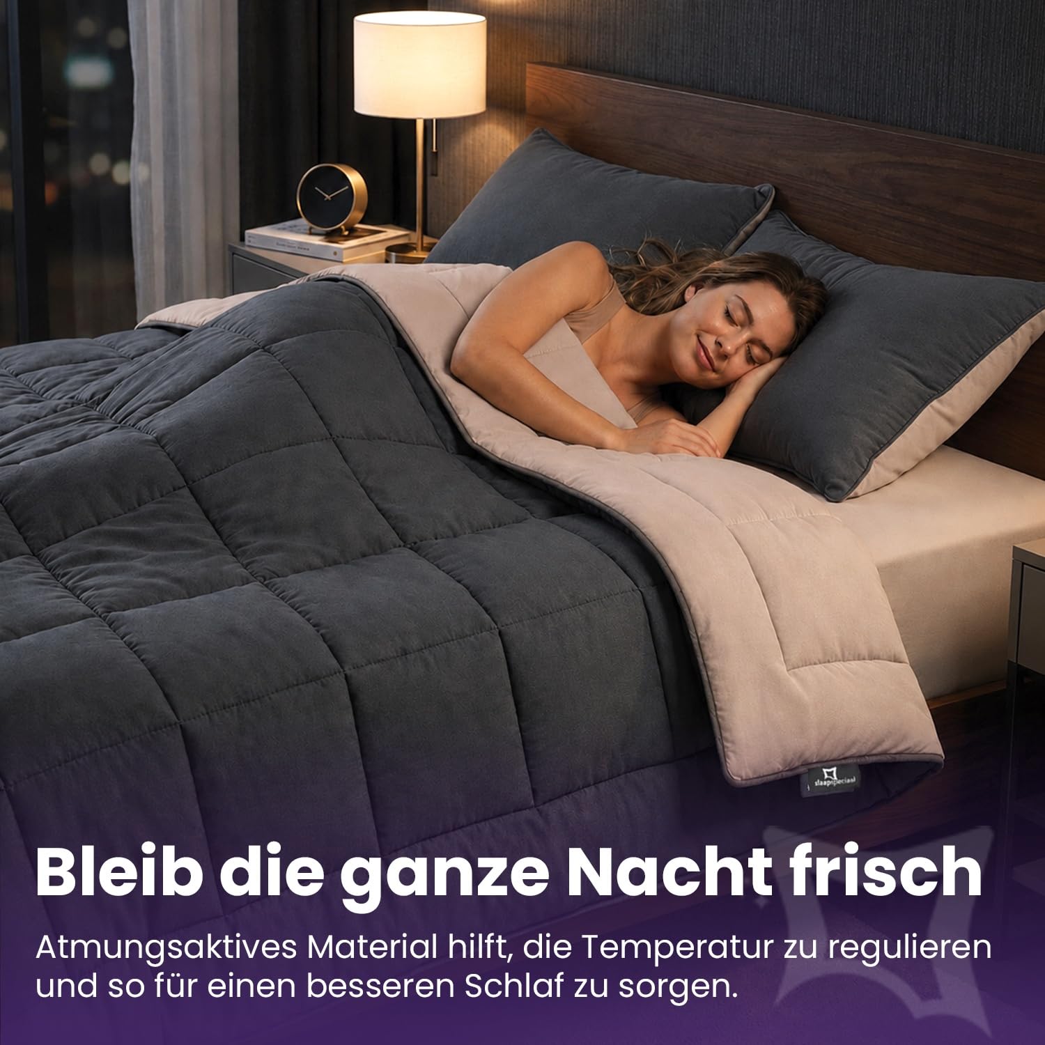 Bettdecke ohne Bezug 240x220 - Ganzjahresdecke Wärmeklasse 2 | Steppdecke mit Gelfasern für Daunengefühl [Softcell Füllung] - Extra Weich - Inklusive waschbarem Kissenbezug - Grau Beige