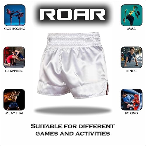 Miniatura 3 de ROAR-INT Pantalones cortos de Muay Thai para niños, artes marciales, MMA Kickboxing, pantalones cortos para niños y niñas