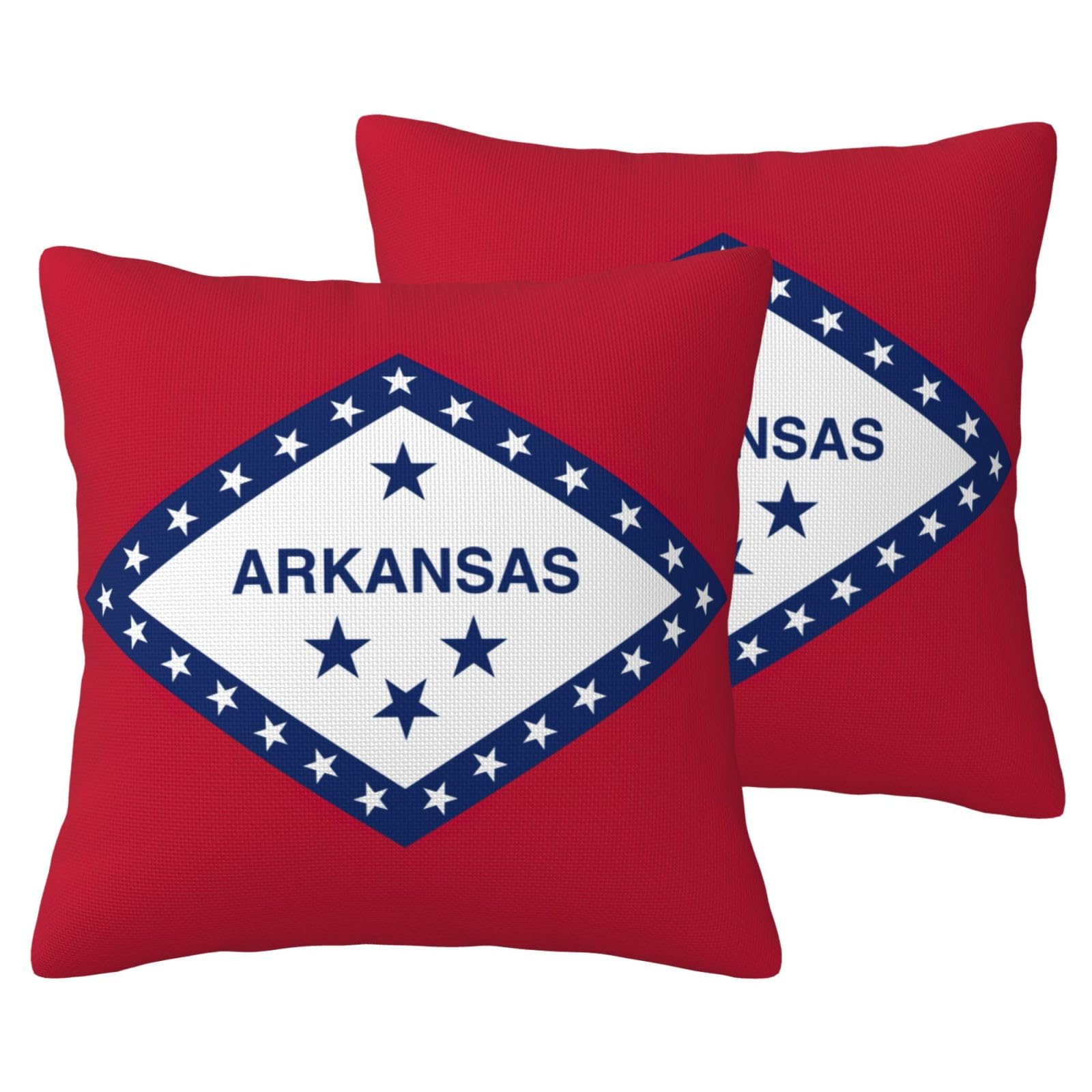Housse de coussin motif Arkansas avec fermeture eclair invisible lot de 2