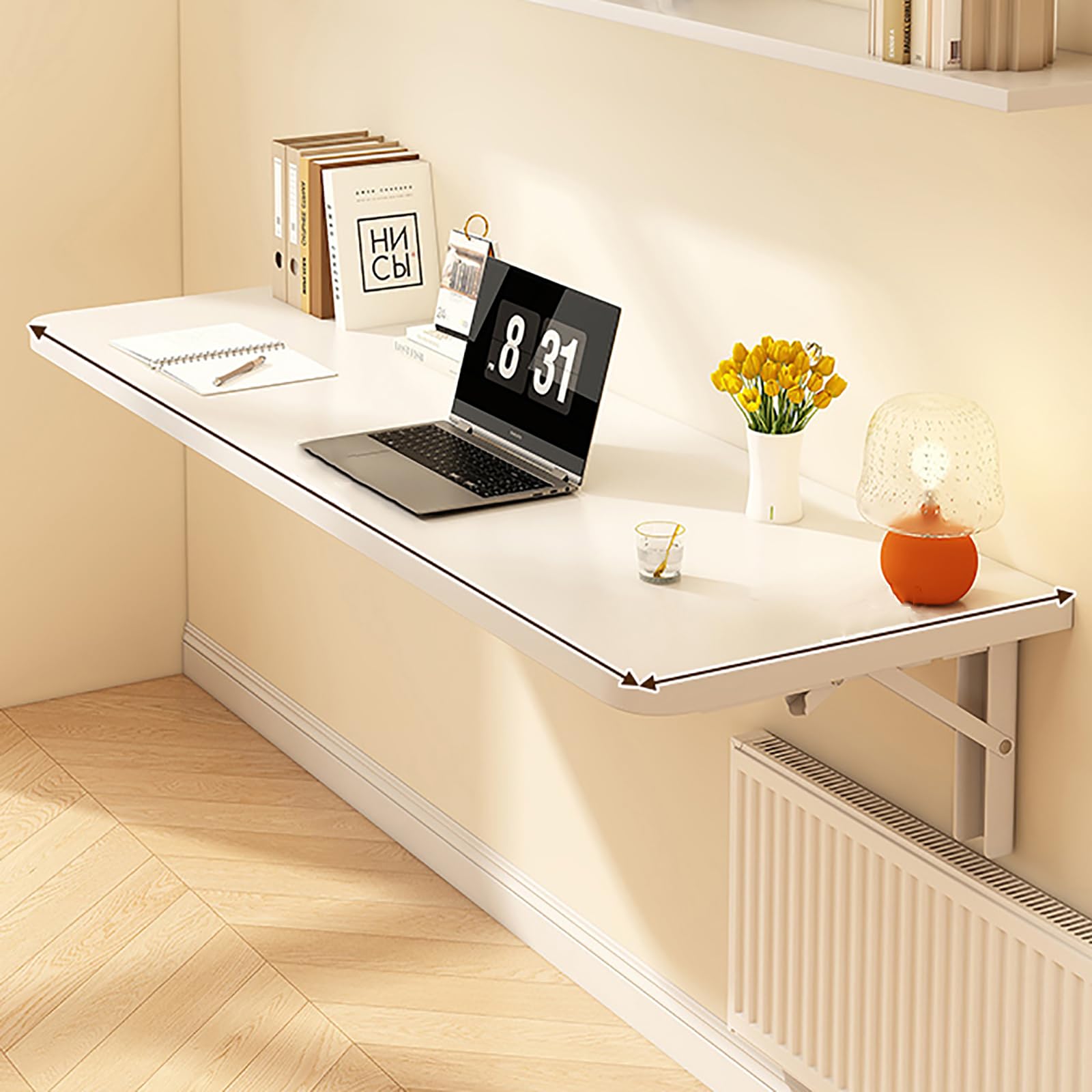 Table murale pliante pour briser le manque de place et travailler chez soi