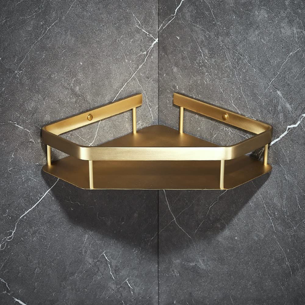 Shower Shelf Racks Brass Bathroom Corner Rack Wall Mounted Shower Rack Triangle Shelf Shower Storage Rack Shower Caddy