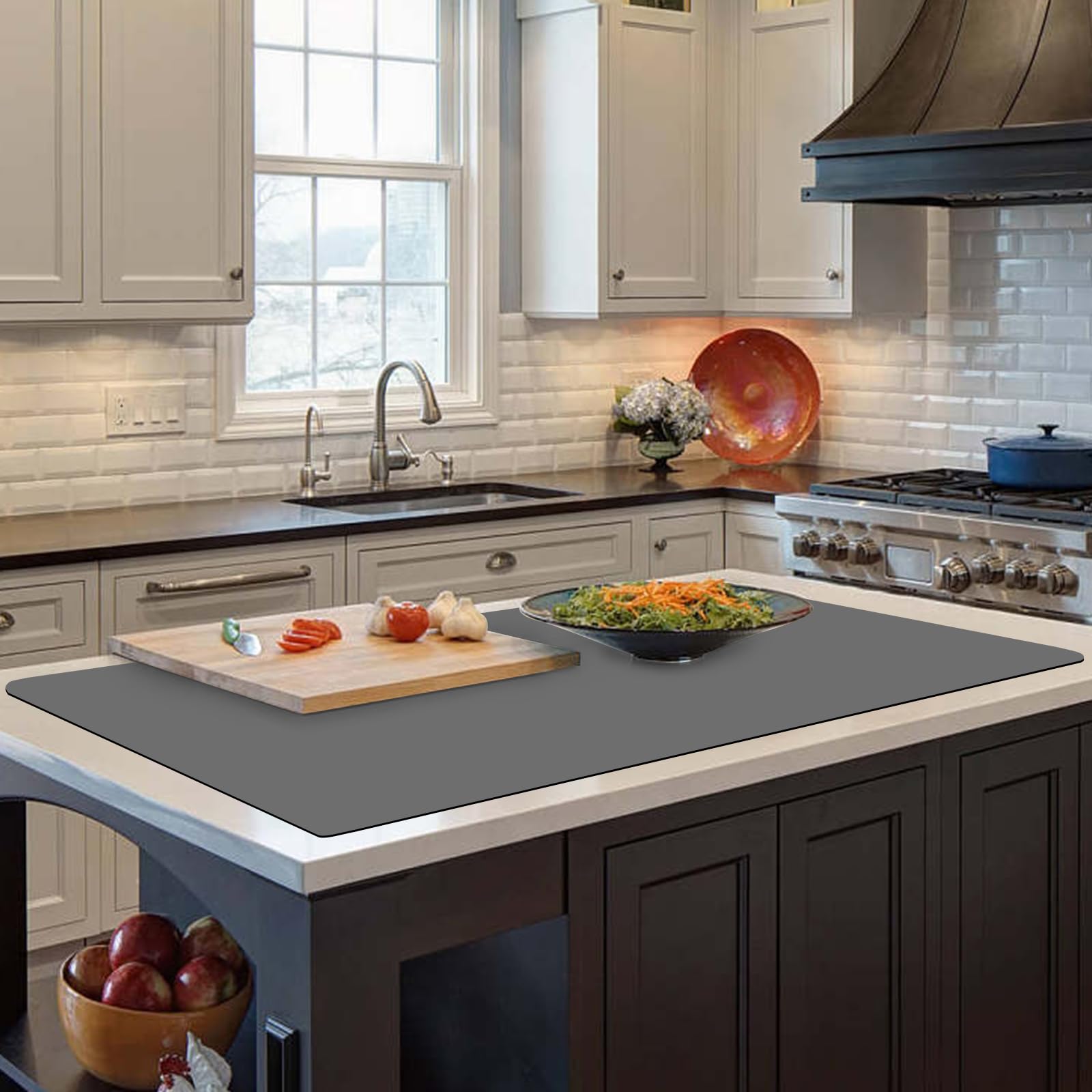 Extra Large Silicone Mat, Silicone Mats for Kitchen Counter 47.3''x23.6''x0.08", 2MM Nonslip Heat Resistant Mat, Countertop Protector, Nonstick Waterproof Craft Mat Table Placemat(Dark Gray)Global Recycled StandardGlobal Recycled StandardGlobal Recycled Standard