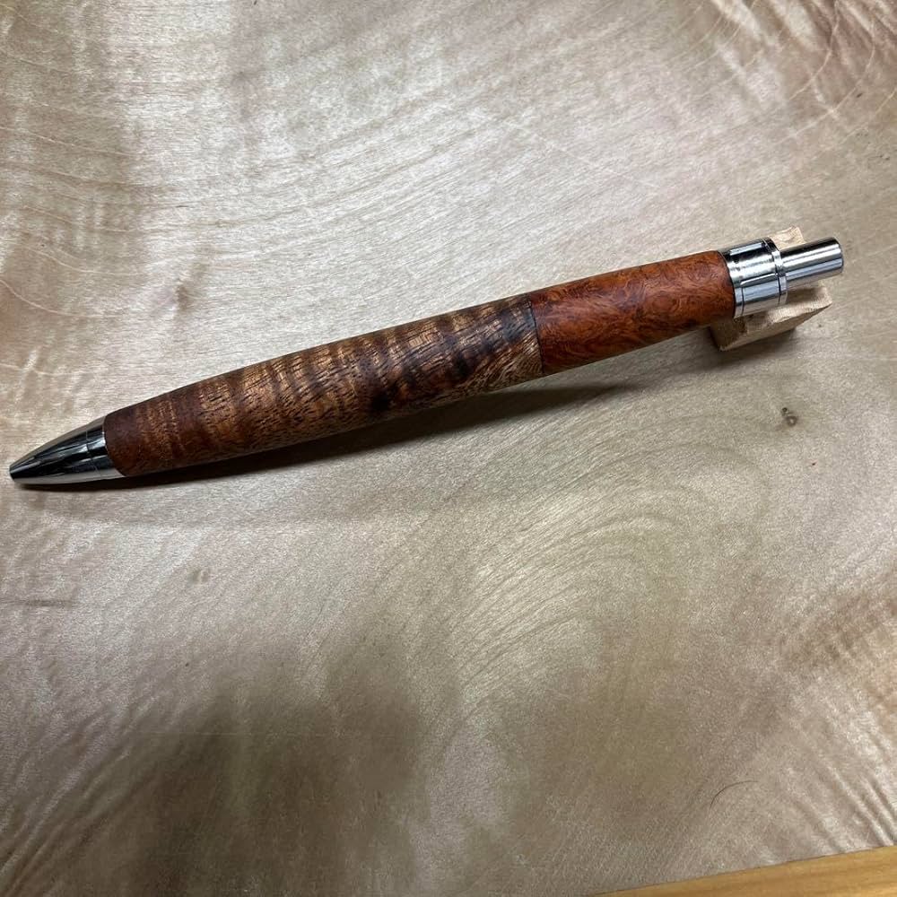 ハンドメイド木軸ペン　ハワイアンコア（縮杢）×花梨瘤 ハンドメイド木軸ペン ハワイアンコア（縮杢）×花梨瘤