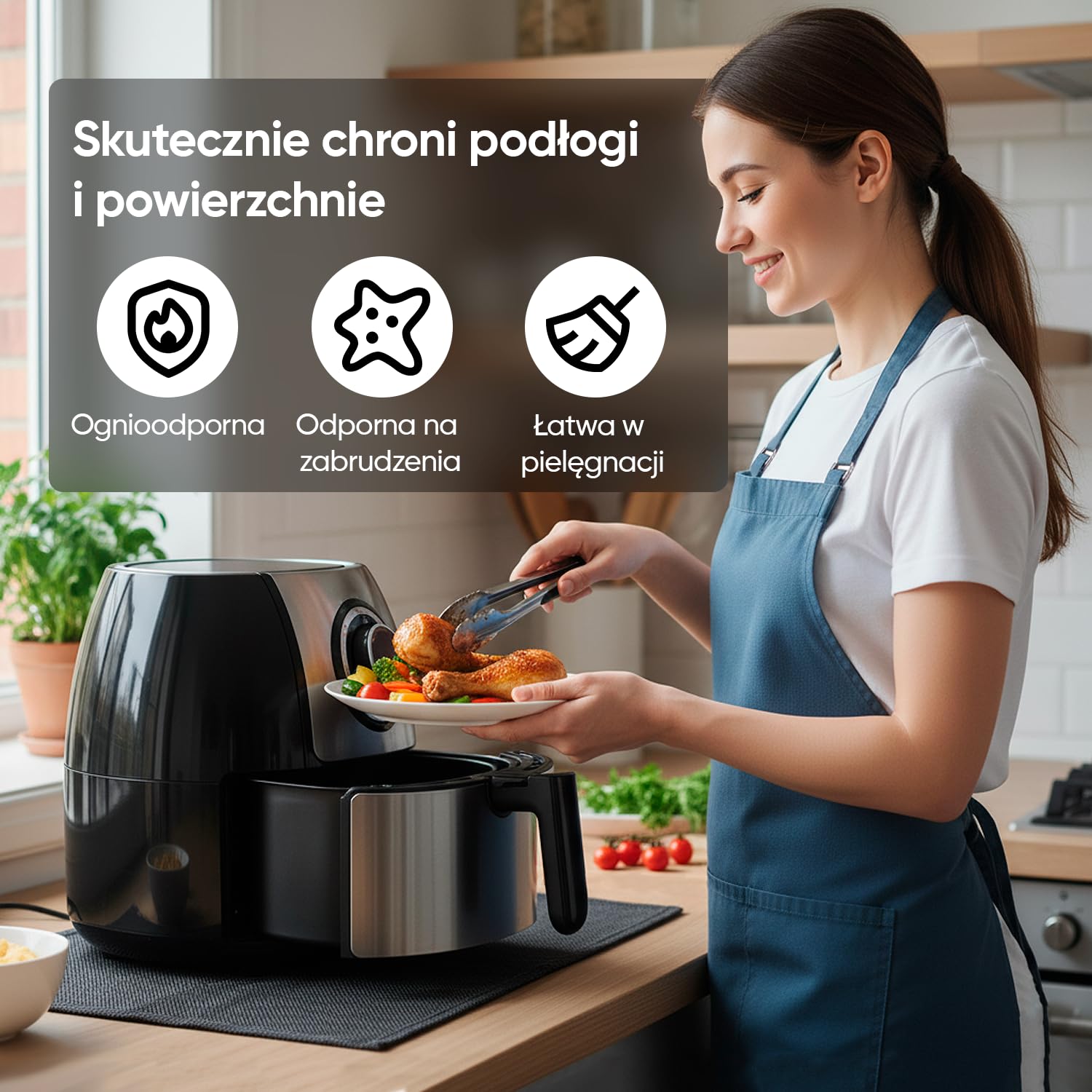 Mata ognioodporna 40×32 cm – mata ochronna przed ciepłem do grilla i warsztatu, ognioodporna podkładka odporna na temperaturę do 982 °C, niezawodnie chroni powierzchnie