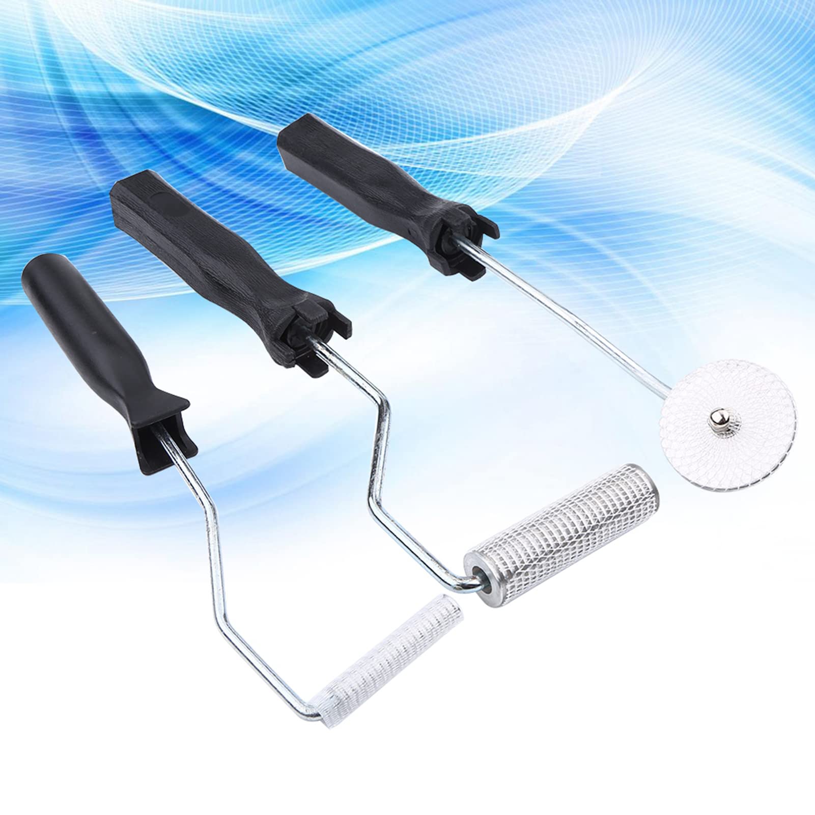 Kit D'outils De Rouleau De Fibre De Verre, Poignée D'ABS De Rouleau De Stratification De Bulle De Fibre De Verre D'alliage D'aluminium Pour La Réparation De Bateau De Baignoire De Douche(3pcs/set