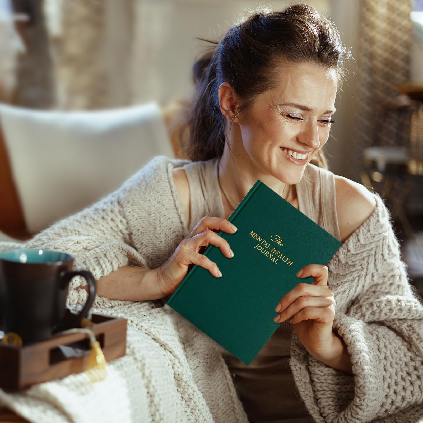 Diario de salud mental para mujeres y hombres, diario de ansiedad y guiado con rastreador de estado de ánimo y hábitos, toma 5 minutos todos los días, diario de cuidado personal de 91 días con