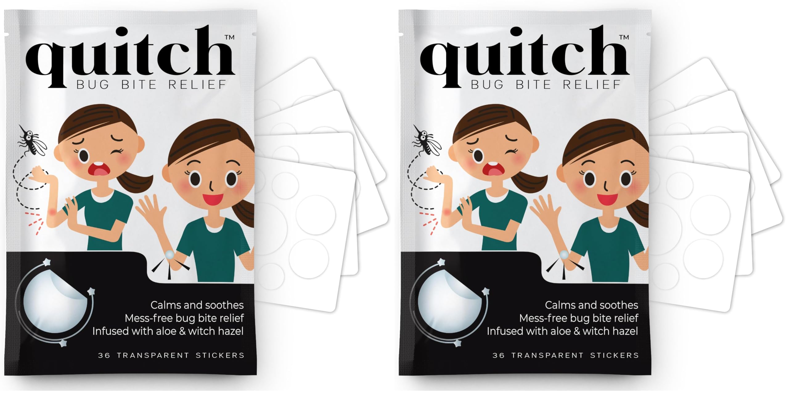 quitch Bug Bite Itch Relief Patches for Kids &amp; Baby, Mosquito Bite Relief (Pack of 2)