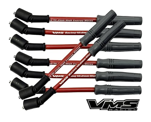 VMS RACING Juego de cables de encendido de bujía de motor de alto rendimiento rojo de 0.402 in 32829 compatible con motores VORTEC Chevy Chevrolet