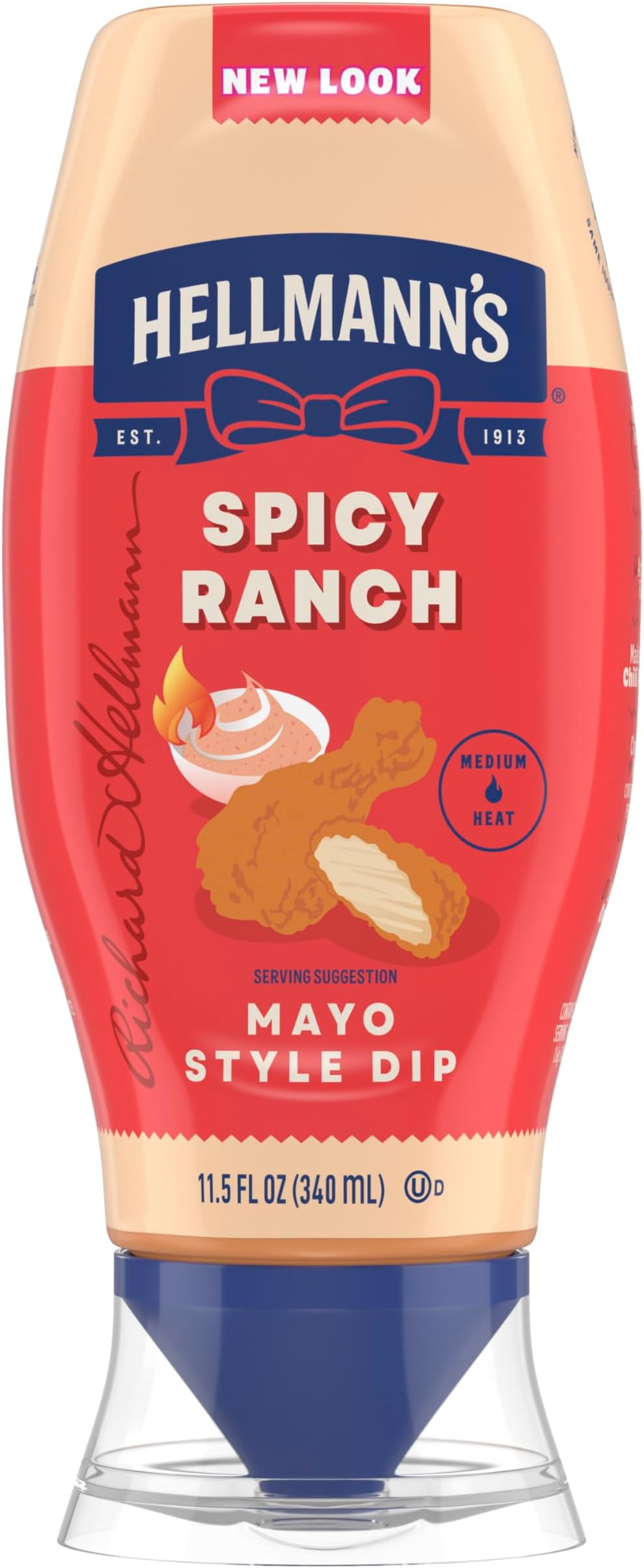 Hellmann's Spicy Ranch Chicken Tender Mayonnaise Style Dip Spicy Ranch Delicious Flavor No Artificial Flavors 11.5 Fl Oz