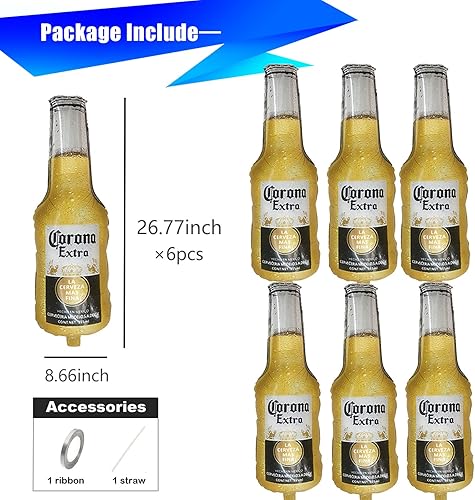 Miniatura 2 de 6 globos enormes para botella de cerveza Corona Decoración de fiesta de cerveza para hombre Globo de cerveza corona para decoraciones de fiesta de