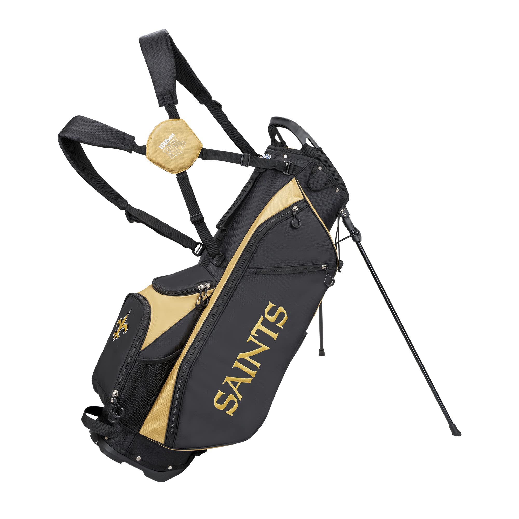 WILSON NFL Golf Bag Cart and Carry New Orleans Saints Cart for sale