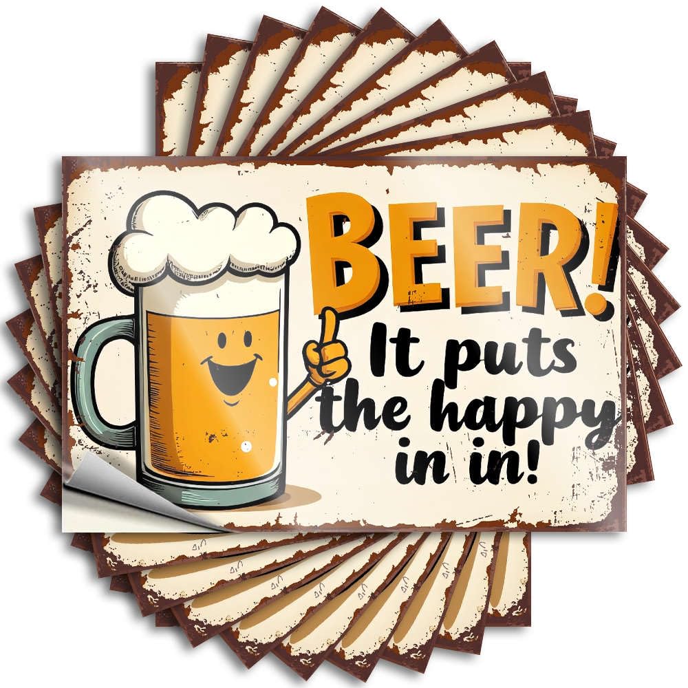 Autumn, Tattoos Door Beer! It Puts The Happy in in! | Dart Tiki Bar Accessories(8X12CM)