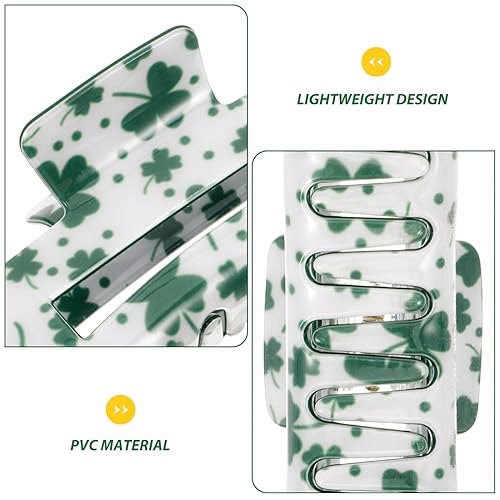 Miniatura 7 de Beavorty Pinzas para el cabello del día de San Patricio, horquillas para el cabello de trébol de la suerte verde, pinzas para cola de caballo,