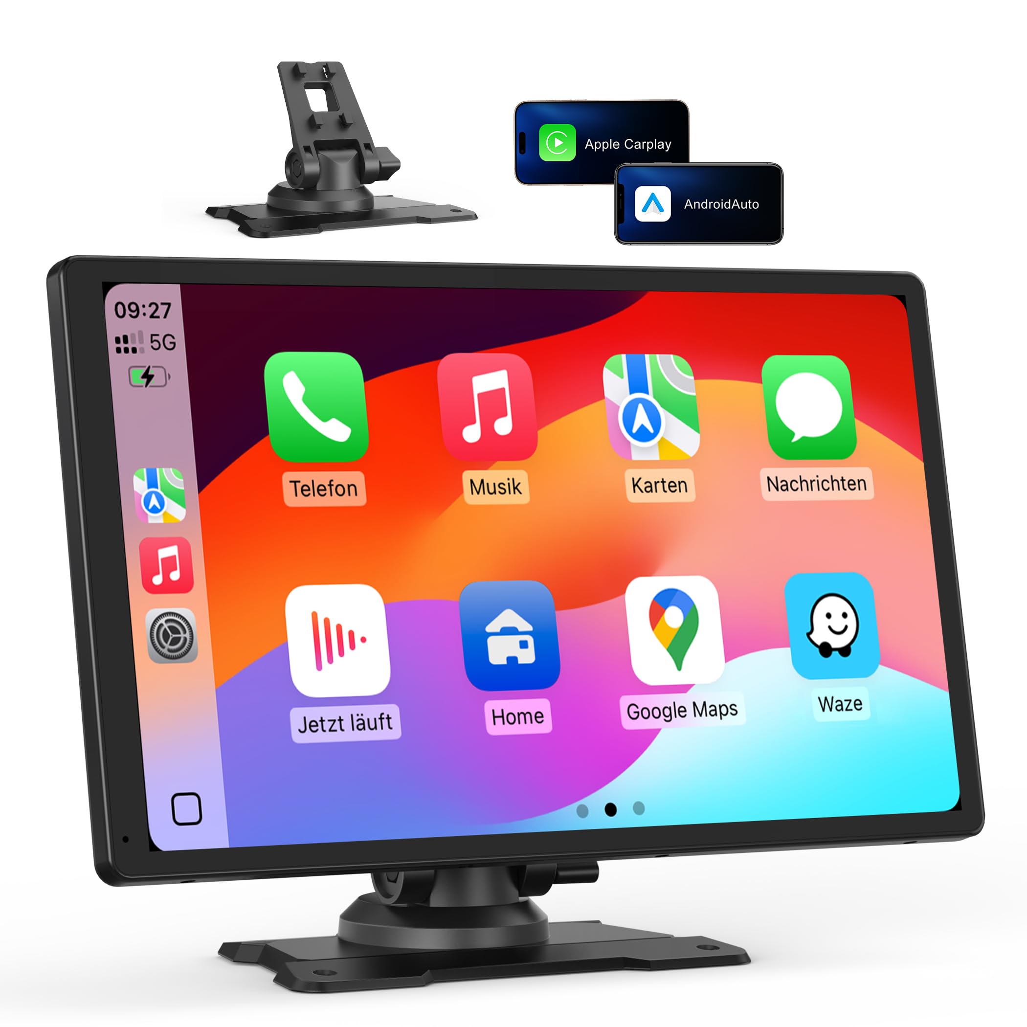 Foxpark 9.26-Zoll CarPlay Display mit IPS Touchscreen, kabelloses Apple CarPlay & Android Auto,Bluetooth 5.0, Mirror Link,FM/AUX,einfache Plug & Play Installation für ältere Fahrzeuge