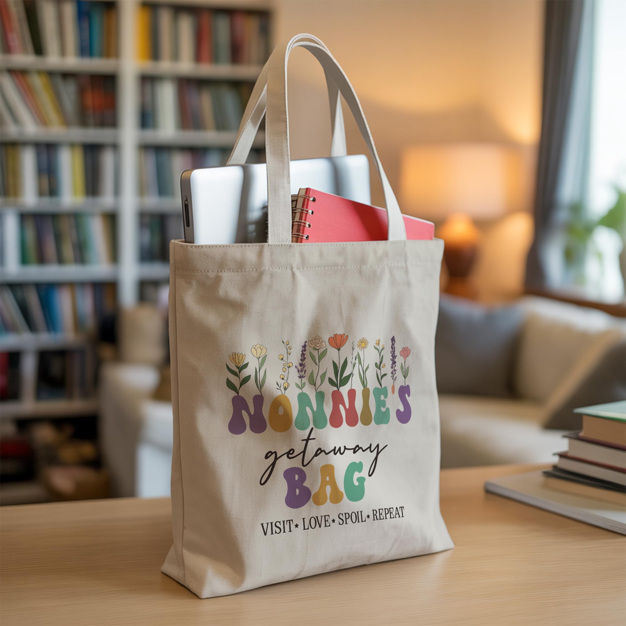Aesthetic Inspirational Gift Tote Bag, Gifts for Grandma Mom Friend Canvas Bag with Inner Pocket
