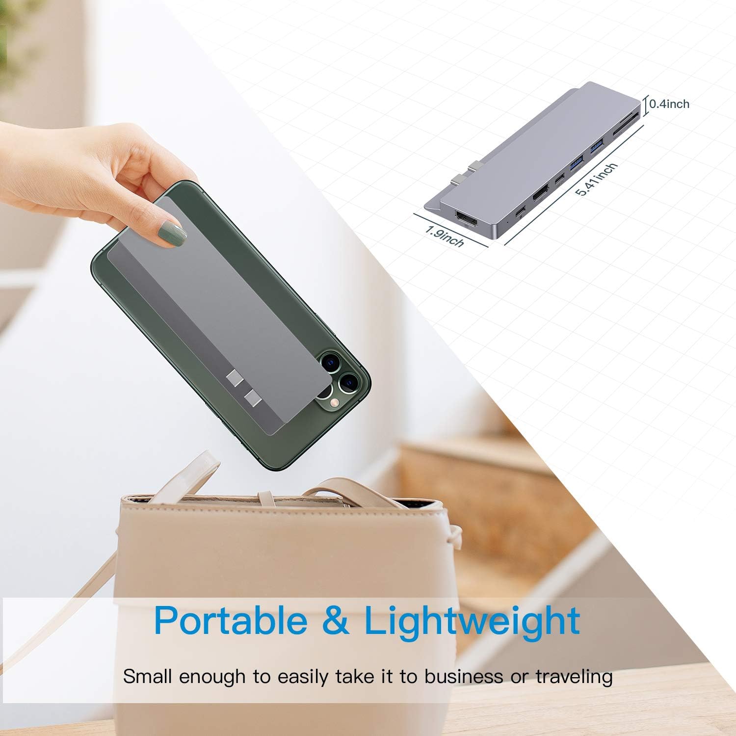 Cheapest 🛒 USB C Hub,GIKERSY 8-in-2 USB C Docking Station with 2 HDMI 4K,PD 3.0,2 USB 3.0 Ports,Micro SD/UHS-II SD Card Reader,USB-C Data,Compatible with MacBook Pro 2019,2018,2017,2016,MacBook Air 2019,2018