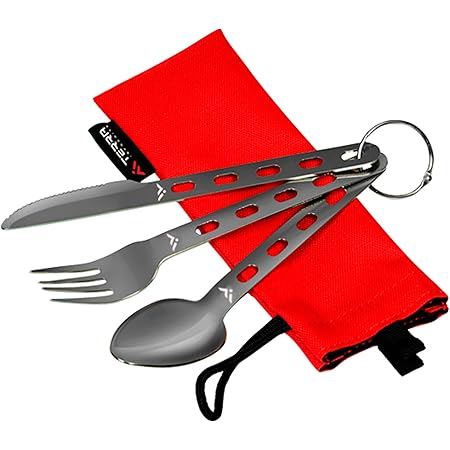 Naturehike Titanium campingbestek, reisbestek, outdoor bestek, bevat messen kruisen lepel, slechts 50 g