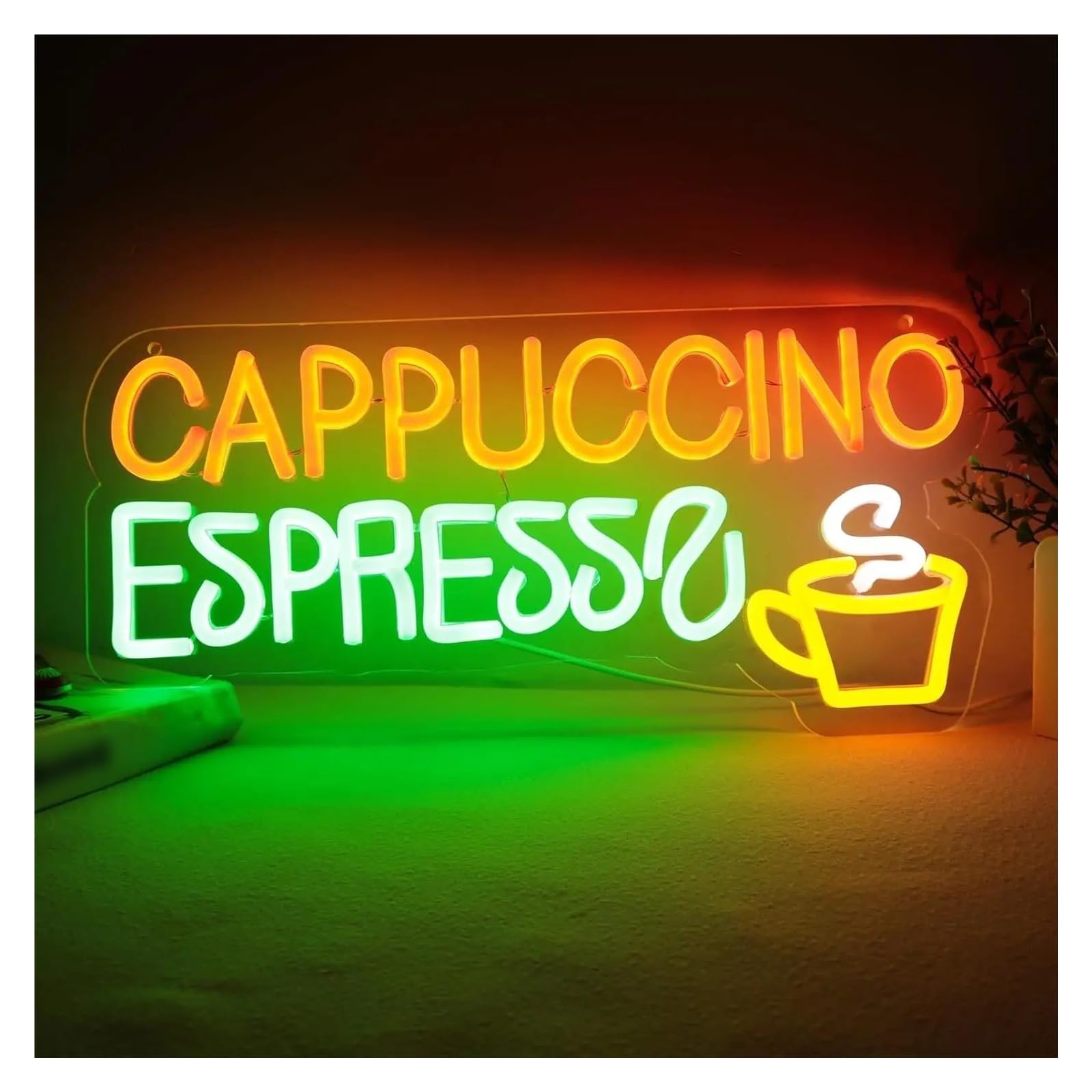 Decoración Lámparas Letrero De Neón Cappuccino Espresso Para Barra De Cerveza, Luz Para Decoración De Pared De Cafetería, Bistró, Cafetería, Tienda, Cueva De Hombre, Fiesta