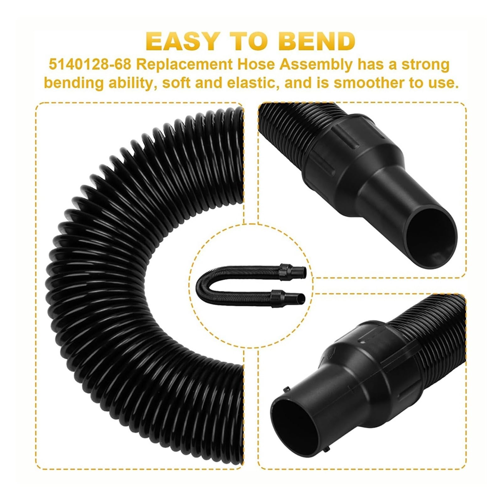 Y15A5140128-68 Conjunto De Manguera De Repuesto, Compatible Con Dewalt, Soplador De Hojas Y Aspiradora 704660053412 DCV580DCV581H, FCompatible Con DeWalt, Manguera De Aspiradora