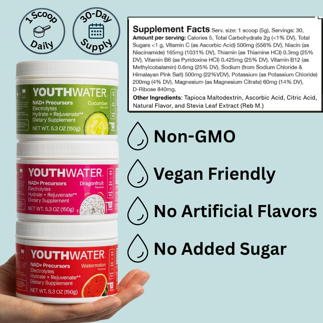 NAD+ Electrolyte Powder Drink Mix – Dragonfruit Flavored | Supports Cellular Energy, Hydration & Healthy Aging | Low Sugar (<1g) | Magnesium, Potassium, Himalayan Pink Salt | 30 Servings - Image 4