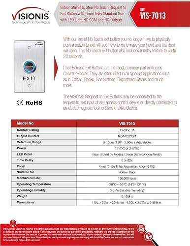 Miniatura 3 de Visionis FPC-7473 Control de acceso de una puerta puerta de entrada 600lbs Kit de cerradura electromagnética con receptor inalámbrico y sistema de