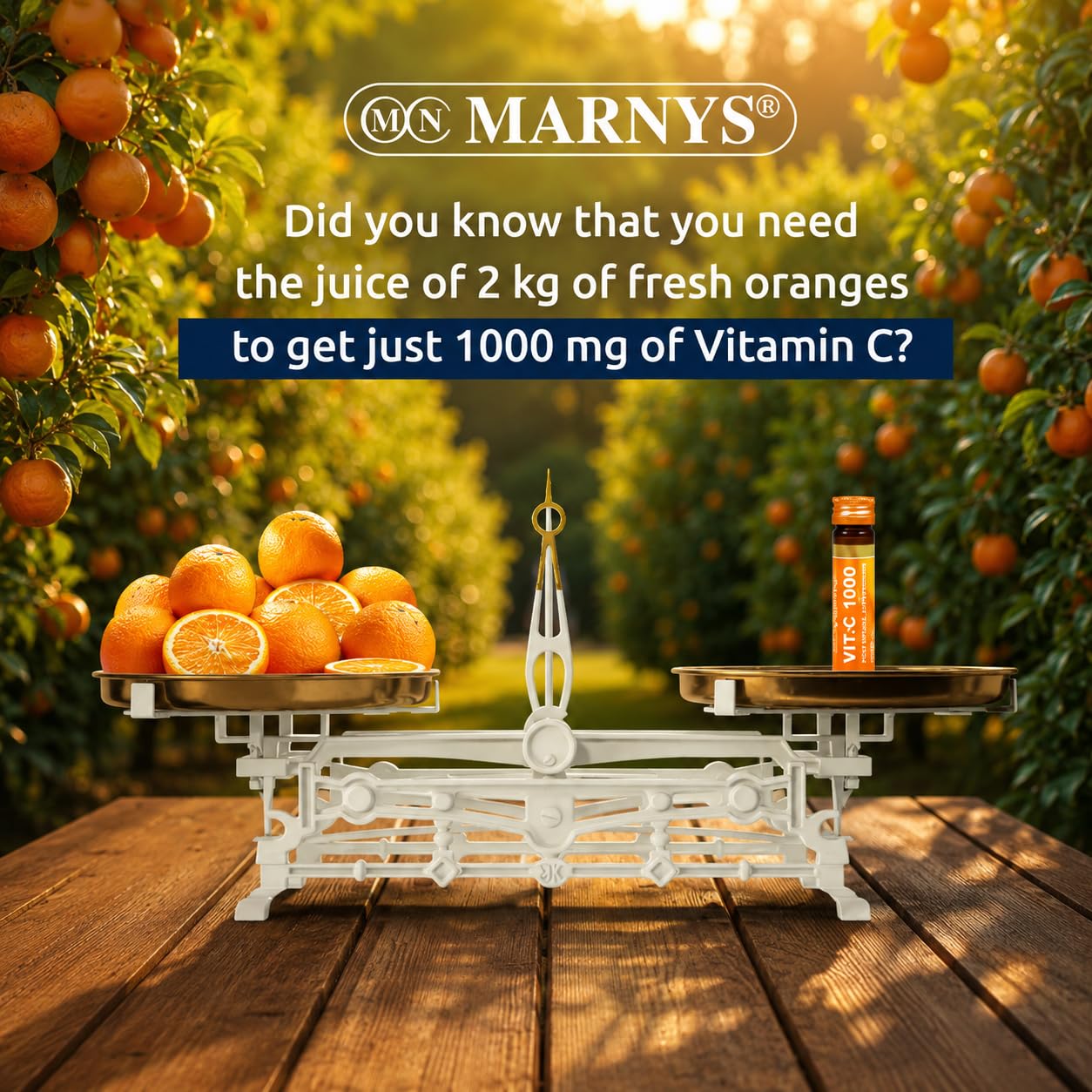 MARNYS Vitamin C Liposomal 1000mg 20 Drinkable Vials, High-Absorption Liposomal Vitamin C Food Supplement for Adults, Ready-to-Drink Immune & Antioxidant Formula