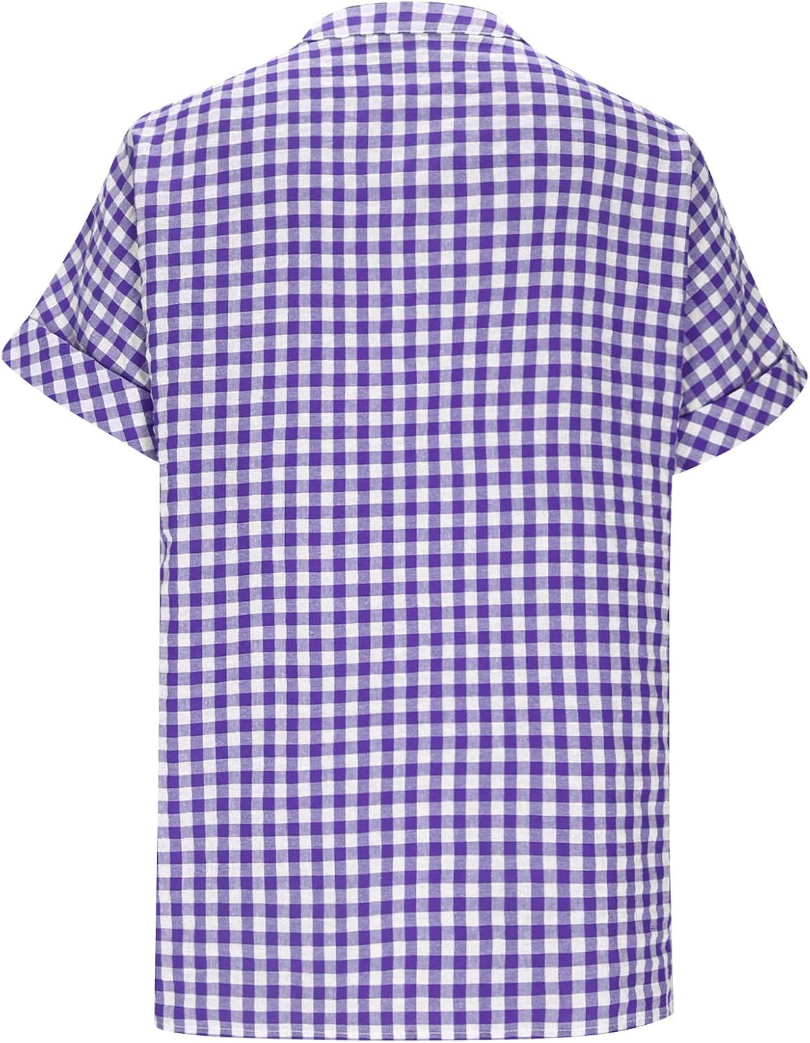 Women's V Neck Short Sleeve Plaid Tops Button Down Casual Cotton Linen T Shirts Dressy Tees Summer Beach Clothes